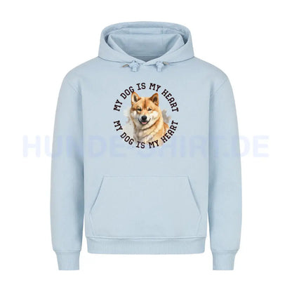 Premium Hoodie "Shiba Inu HEART" Babyblau – hunde-shirt.de