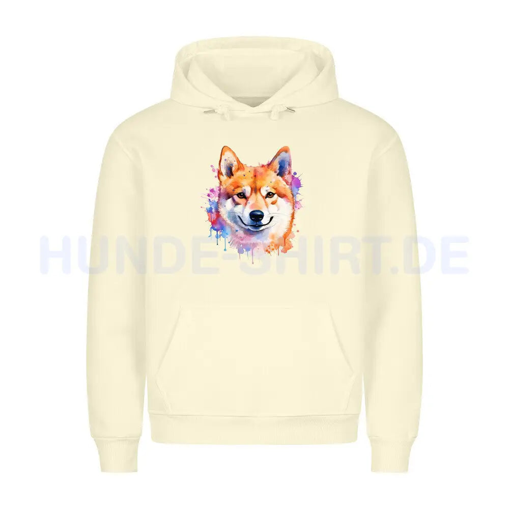 Premium Hoodie "Shiba Inu - Paint"" Beige – hunde-shirt.de