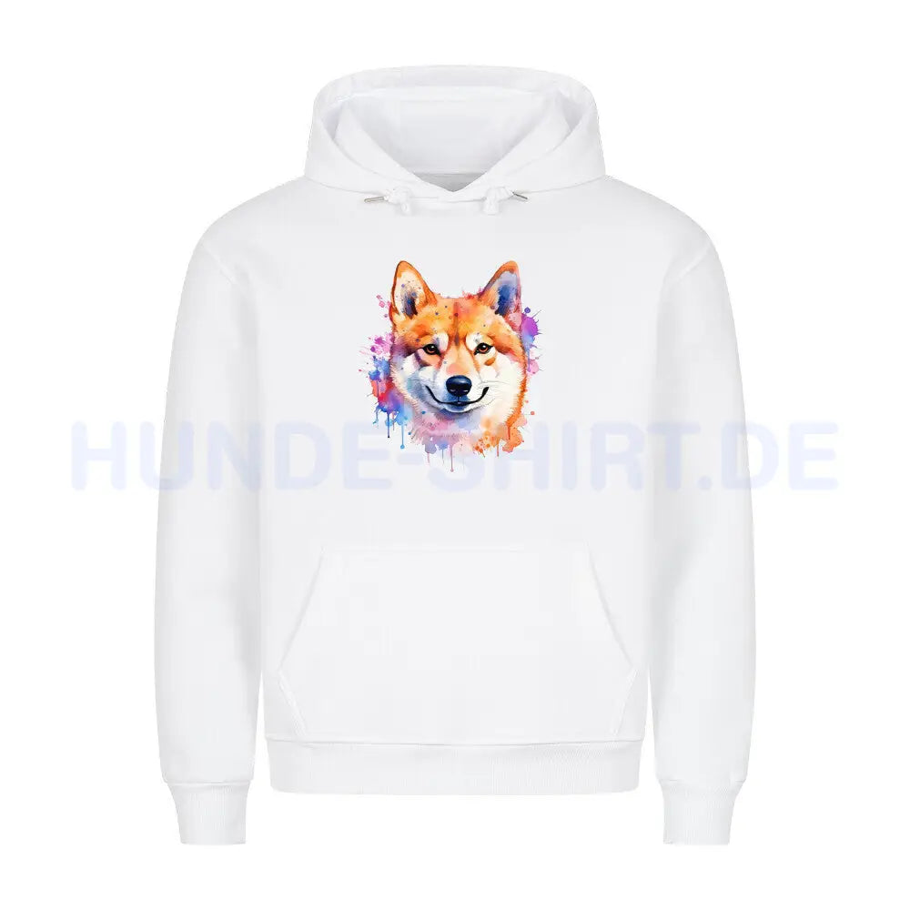 Premium Hoodie "Shiba Inu - Paint"" Weiß – hunde-shirt.de