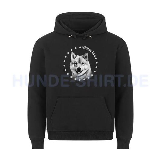 Premium Hoodie "Shiba Inu Rounded 2" Schwarz – hunde-shirt.de