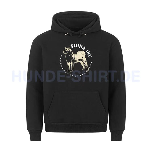 Premium Hoodie "Shiba Inu Rounded" Schwarz – hunde-shirt.de