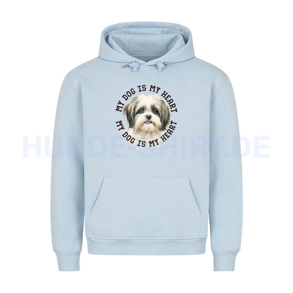 Premium Hoodie "Shih Tzu grau weiß" Babyblau – hunde-shirt.de