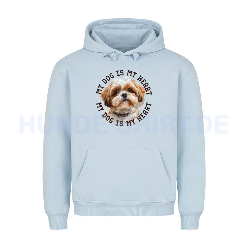 Premium Hoodie "Shih Tzu HEART" Babyblau – hunde-shirt.de