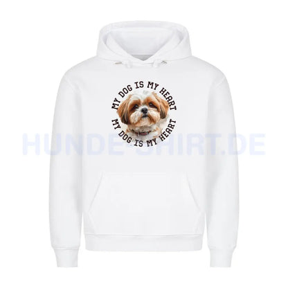 Premium Hoodie "Shih Tzu HEART" Weiß – hunde-shirt.de