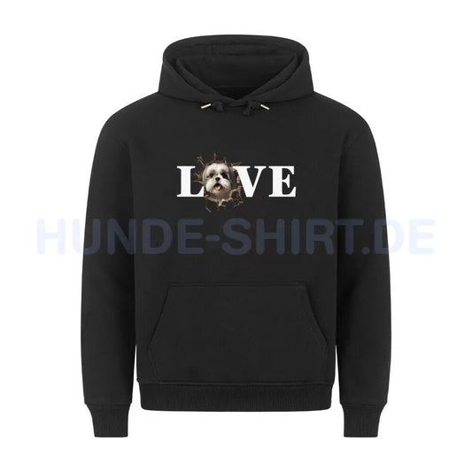 Premium Hoodie "Shih Tzu - LOVE" Schwarz – hunde-shirt.de