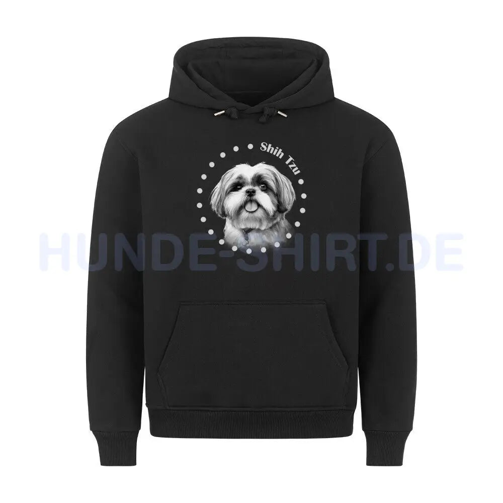 Premium Hoodie "Shih Tzu Rounded" Schwarz – hunde-shirt.de