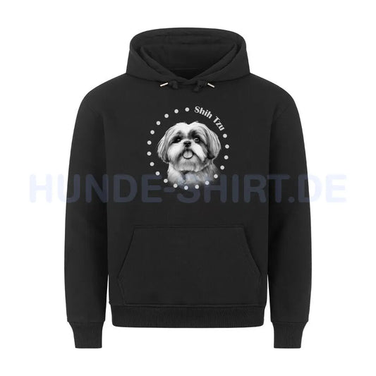 Premium Hoodie "Shih Tzu Rounded" Schwarz – hunde-shirt.de