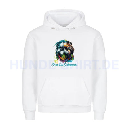 Premium Hoodie "Shih Tzu - Streetwear" Weiß – hunde-shirt.de