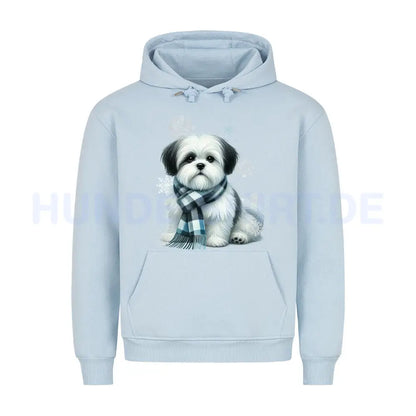 Premium Hoodie "Shih Tzu Winter 2" Babyblau – hunde-shirt.de