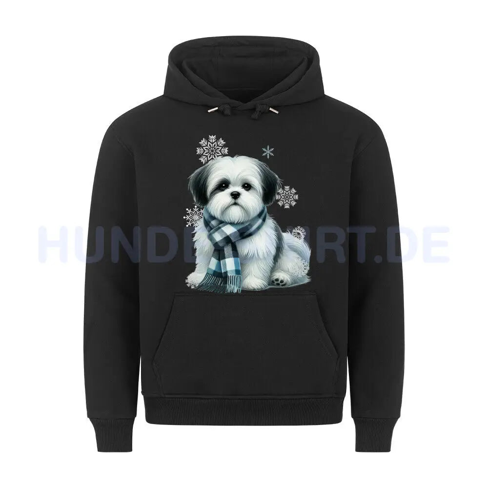 Premium Hoodie "Shih Tzu Winter 2" Schwarz – hunde-shirt.de