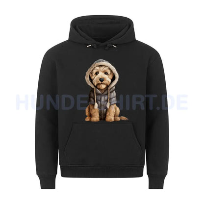 Premium Hoodie "Soft Coated Wheaten - Winter" Schwarz – hunde-shirt.de