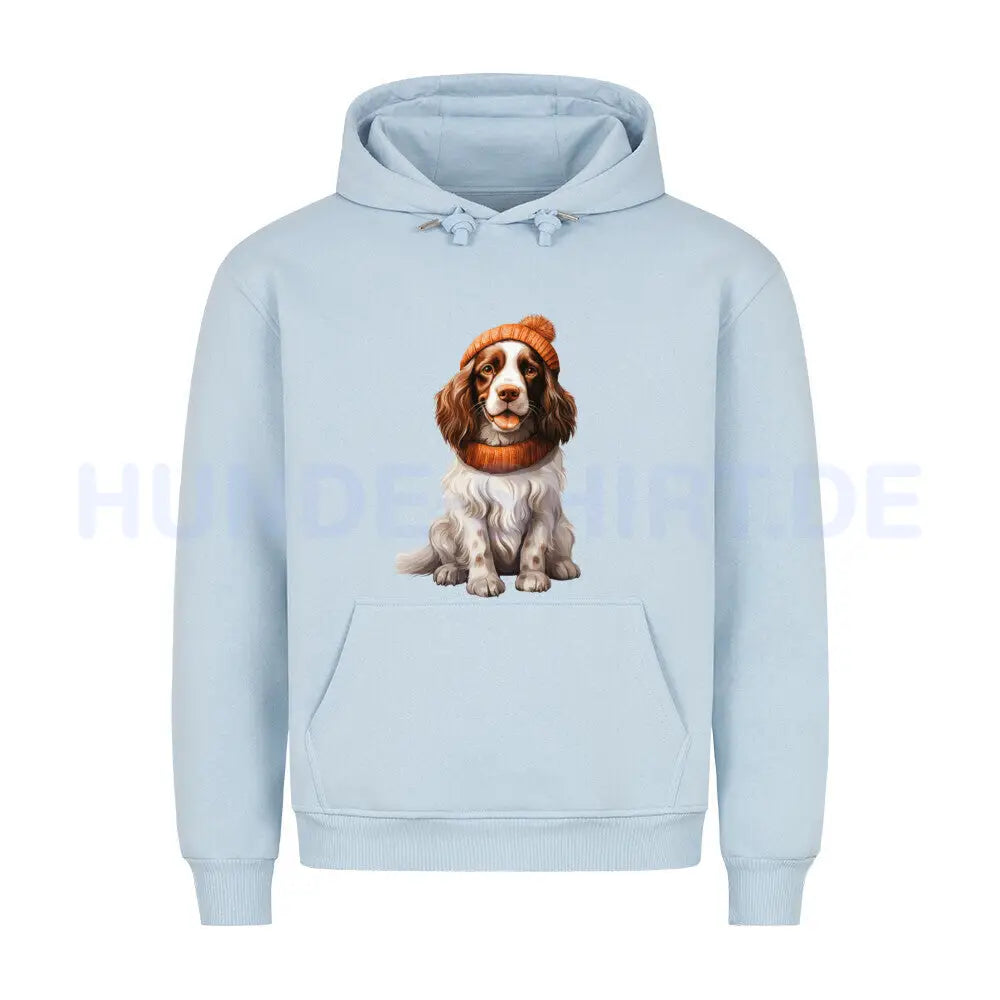 Premium Hoodie "Springer Spaniel - Cold" Babyblau – hunde-shirt.de