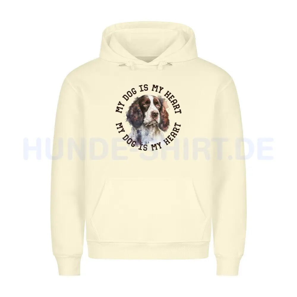 Premium Hoodie "Springer Spaniel HEART" Beige – hunde-shirt.de