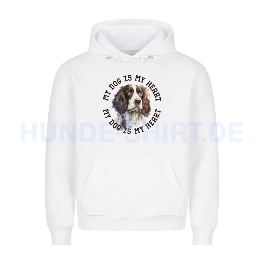 Premium Hoodie "Springer Spaniel HEART" Weiß – hunde-shirt.de