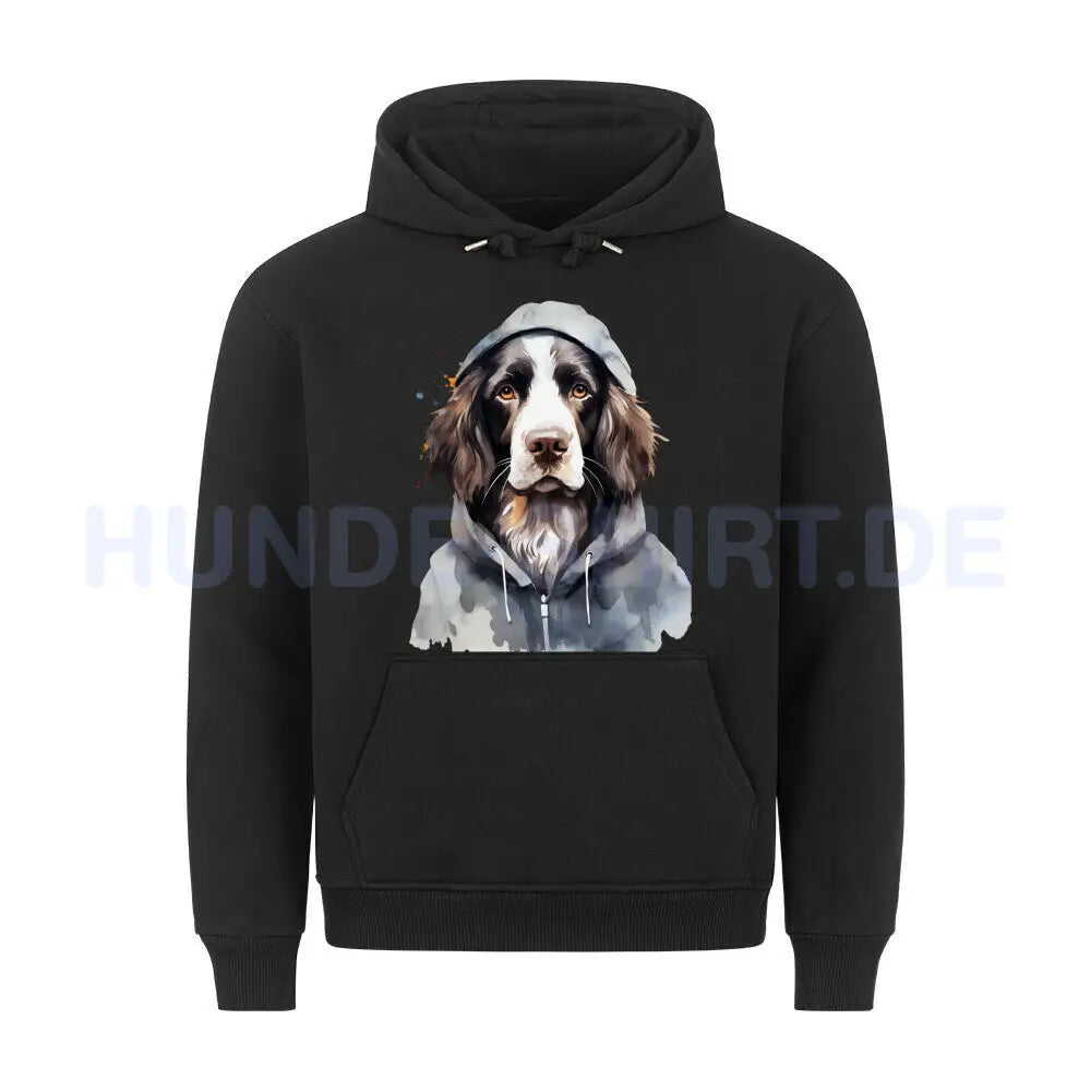 Premium Hoodie "Springer Spaniel Hooded" Schwarz – hunde-shirt.de