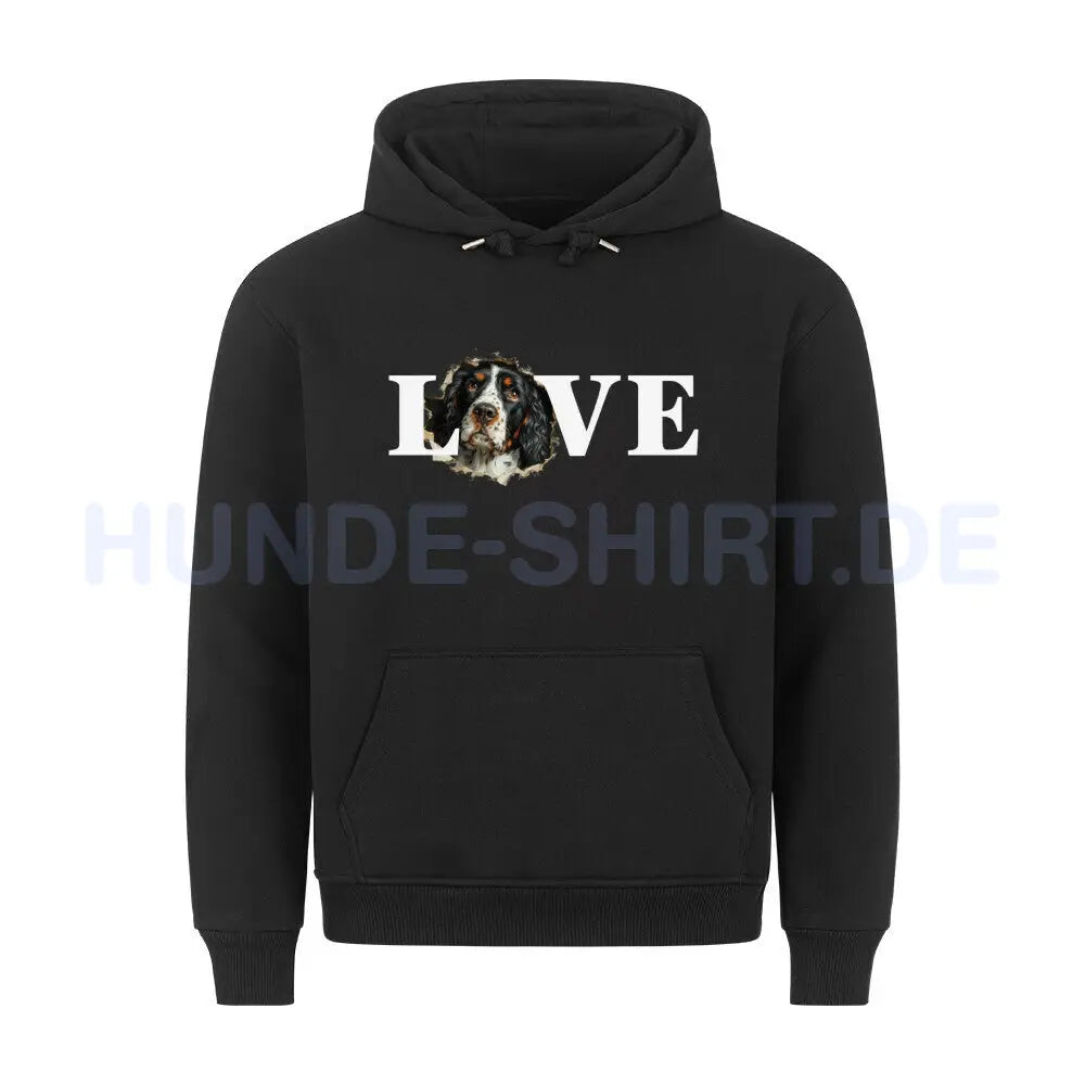 Premium Hoodie "Springer Spaniel - LOVE" Schwarz – hunde-shirt.de