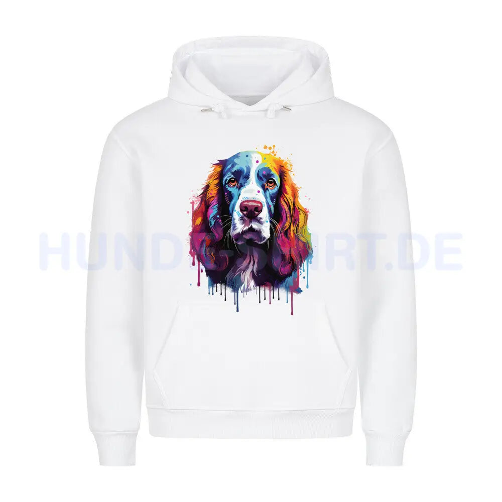 Premium Hoodie "Springer Spaniel Paint" Weiß – hunde-shirt.de