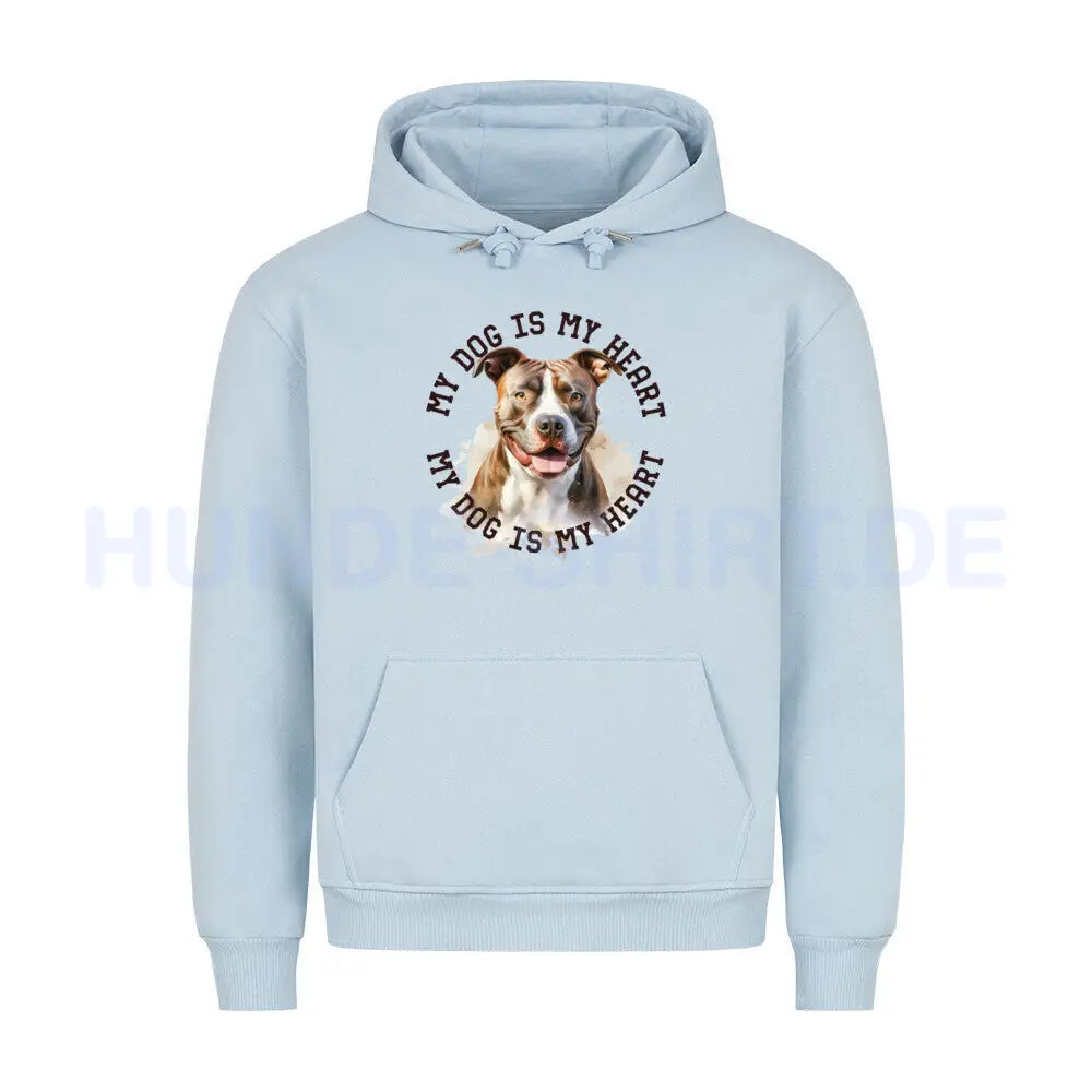 Premium Hoodie "Staffordshire Bullterrier" Babyblau – hunde-shirt.de