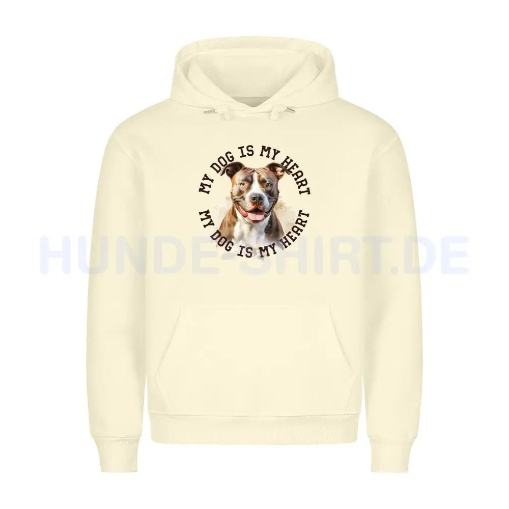 Premium Hoodie "Staffordshire Bullterrier" Beige – hunde-shirt.de