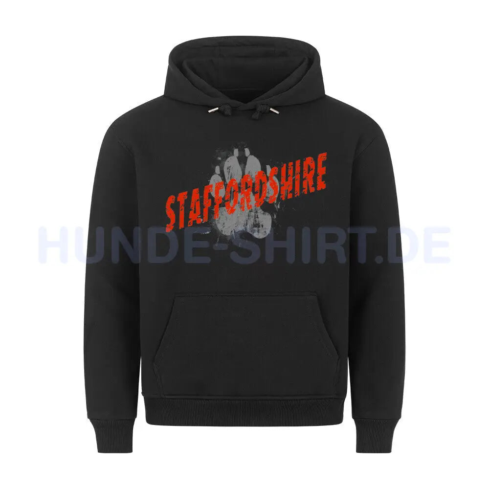 Premium Hoodie "Staffordshire - PAW" Schwarz – hunde-shirt.de