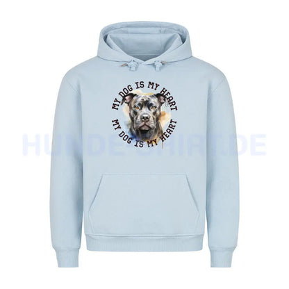 Premium Hoodie "Staffordshire Terrier grau" Babyblau – hunde-shirt.de