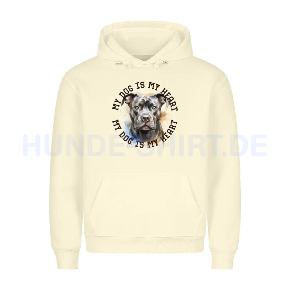 Premium Hoodie "Staffordshire Terrier grau" Beige – hunde-shirt.de