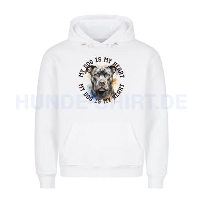 Premium Hoodie "Staffordshire Terrier grau" Weiß – hunde-shirt.de