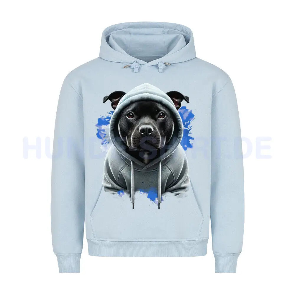 Premium Hoodie "Staffordshire Terrier Hooded" Babyblau – hunde-shirt.de