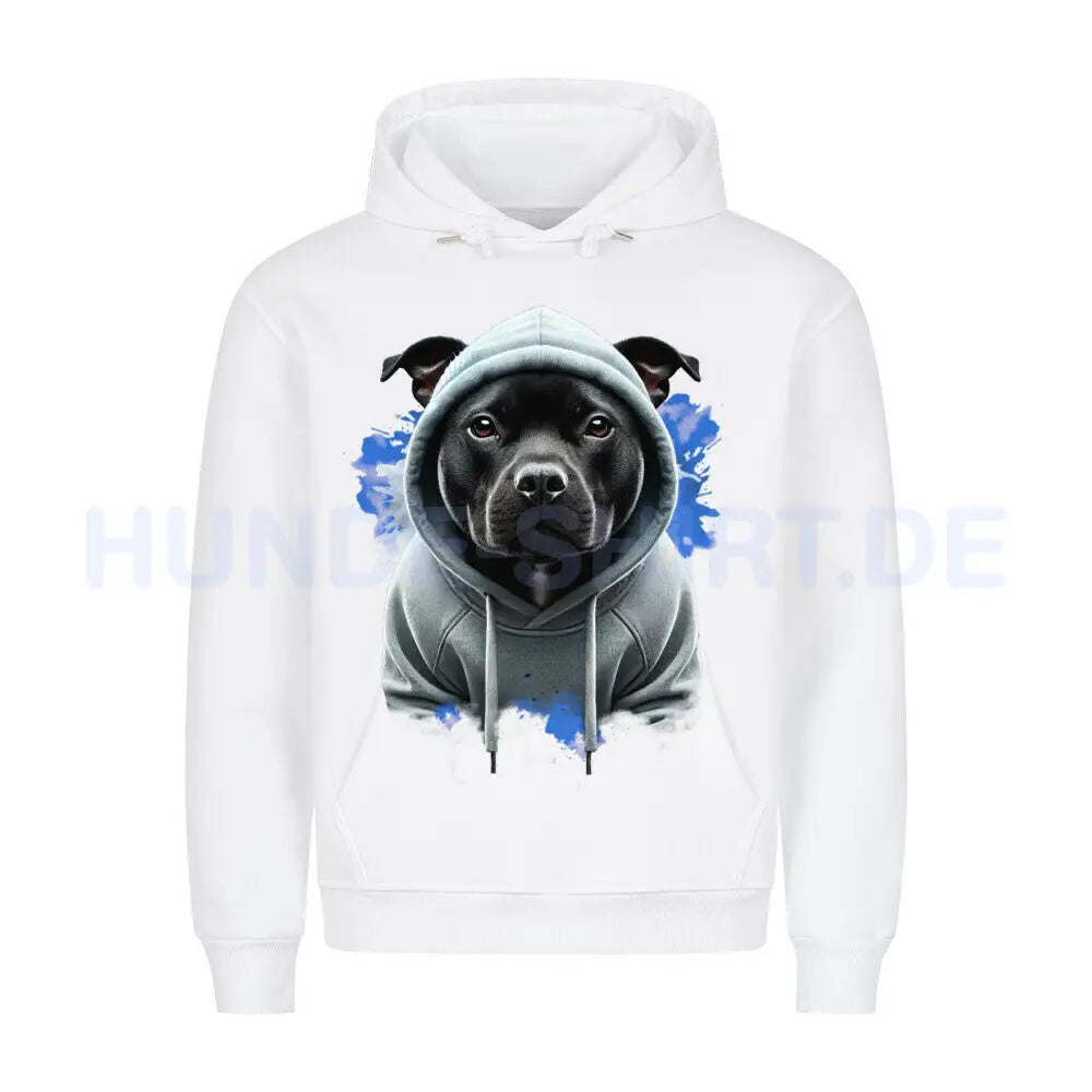 Premium Hoodie "Staffordshire Terrier Hooded" Weiß – hunde-shirt.de