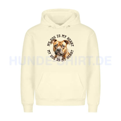 Premium Hoodie "Staffy" Beige – hunde-shirt.de