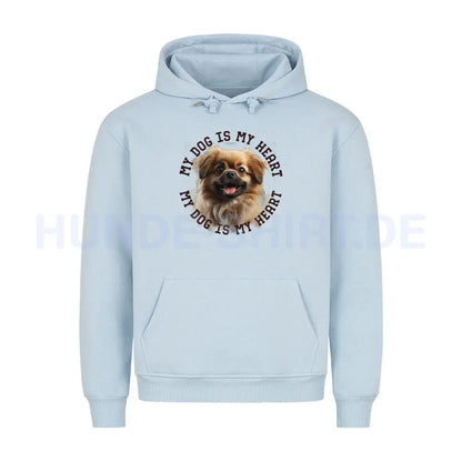 Premium Hoodie "Tibet Spaniel HEART" Babyblau – hunde-shirt.de