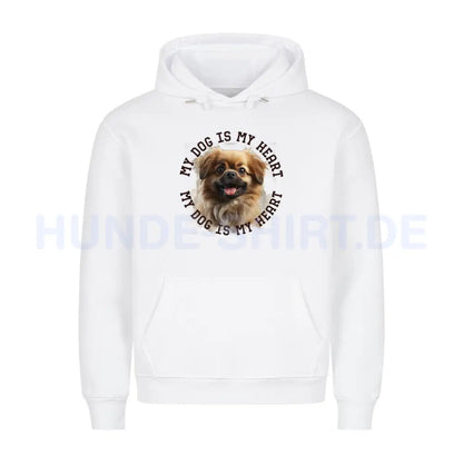 Premium Hoodie "Tibet Spaniel HEART" Weiß – hunde-shirt.de