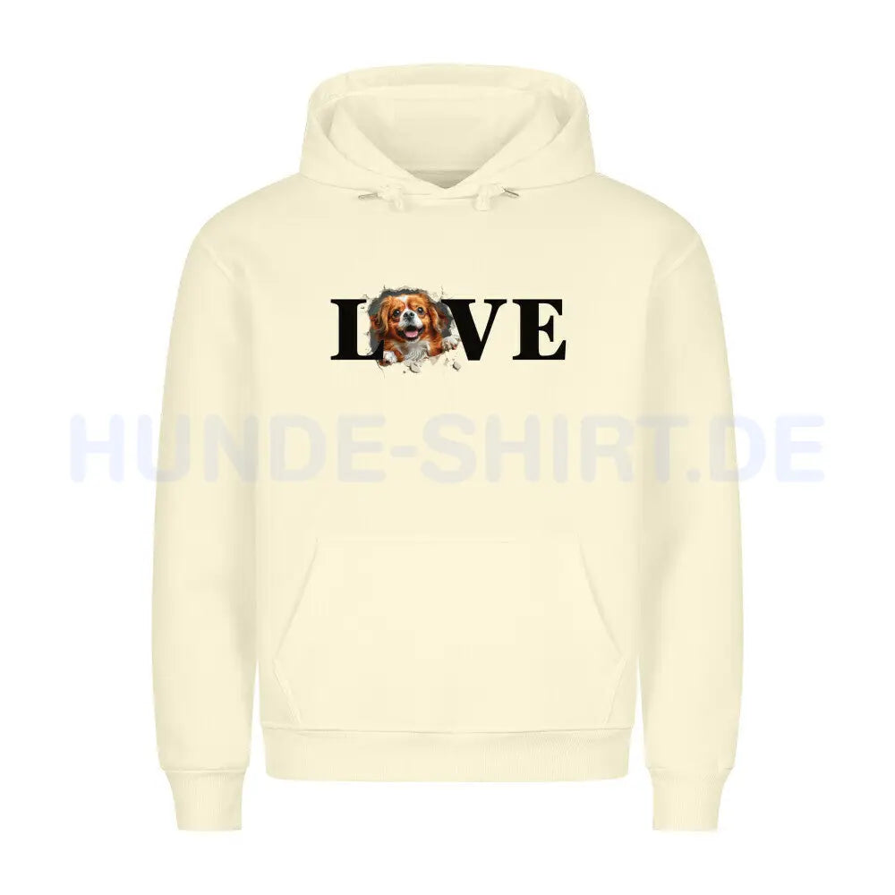 Premium Hoodie "Tibet Spaniel - LOVE" Beige – hunde-shirt.de