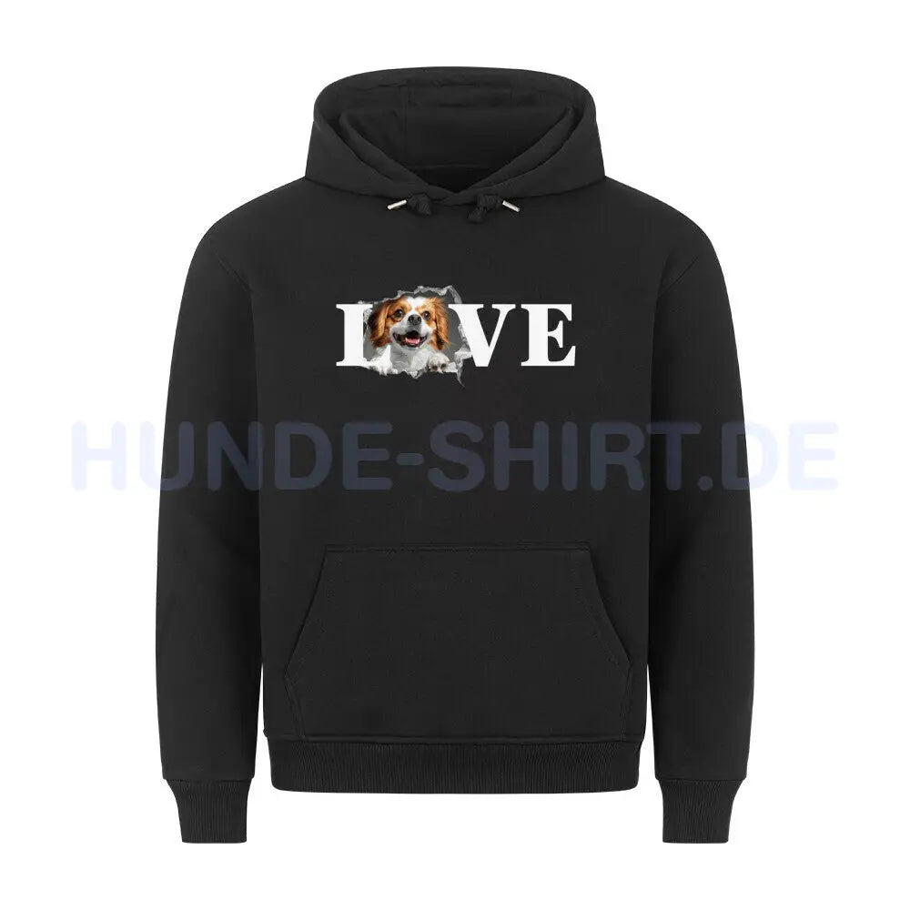 Premium Hoodie "Tibet Spaniel - LOVE" Schwarz – hunde-shirt.de