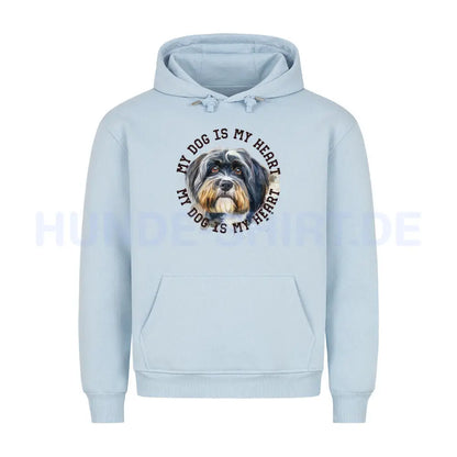 Premium Hoodie "Tibet Terrier HEART" Babyblau – hunde-shirt.de