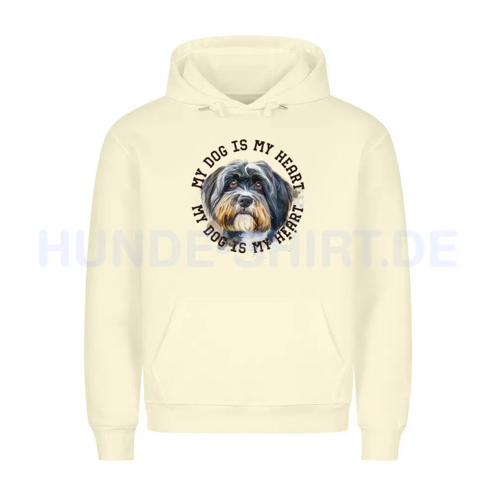 Premium Hoodie "Tibet Terrier HEART" Beige – hunde-shirt.de