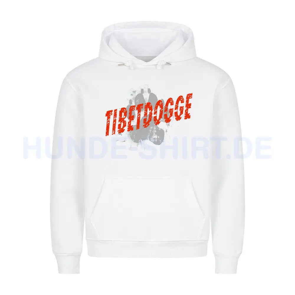 Premium Hoodie "Tibetdogge - PAW" Weiß – hunde-shirt.de