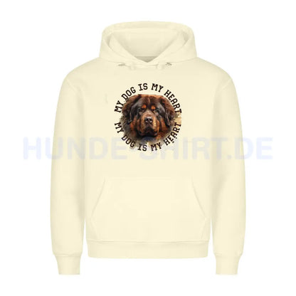 Premium Hoodie "Tibetmastiff HEART" Beige – hunde-shirt.de