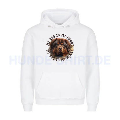 Premium Hoodie "Tibetmastiff HEART" Weiß – hunde-shirt.de