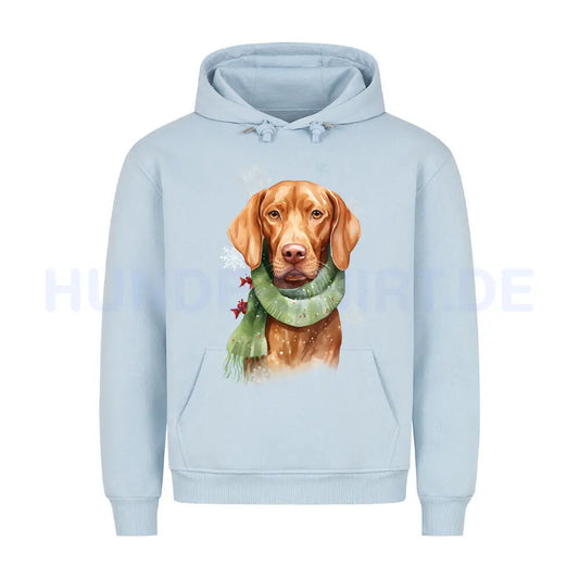 Premium Hoodie "Vizsla Winter" Babyblau – hunde-shirt.de