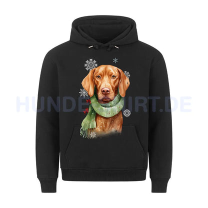 Premium Hoodie "Vizsla Winter" Schwarz – hunde-shirt.de