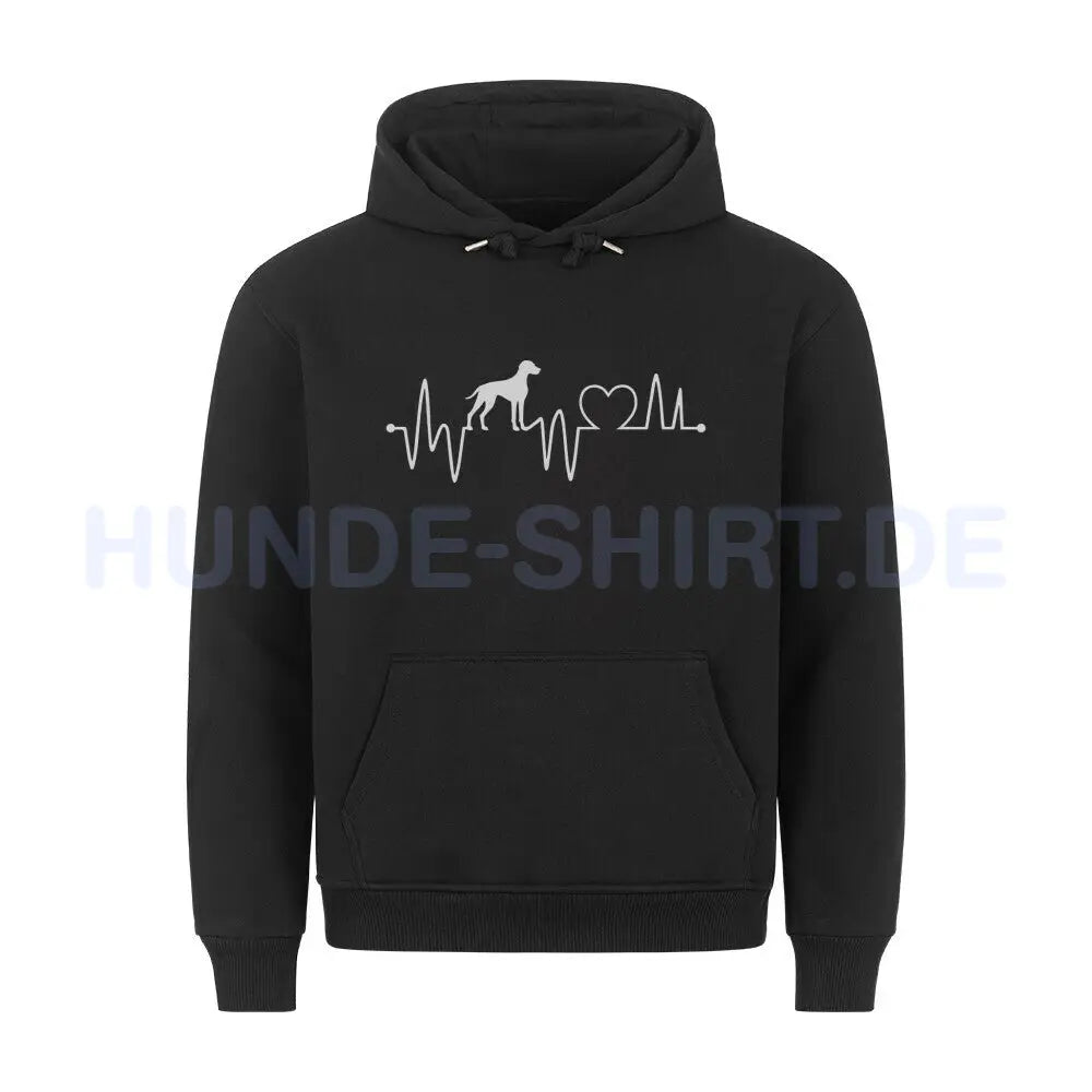 Premium Hoodie "Weimaraner - Heartbeat" Schwarz – hunde-shirt.de