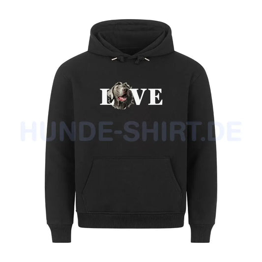 Premium Hoodie "Weimaraner - LOVE" Schwarz – hunde-shirt.de