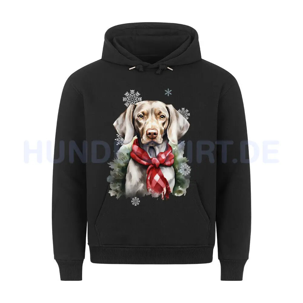 Premium Hoodie "Weimaraner Winter" Schwarz – hunde-shirt.de