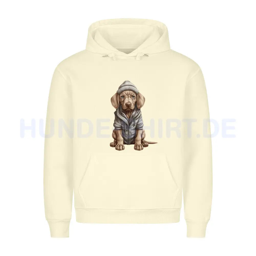 Premium Hoodie "Weimaraner - Winterbub" Beige – hunde-shirt.de