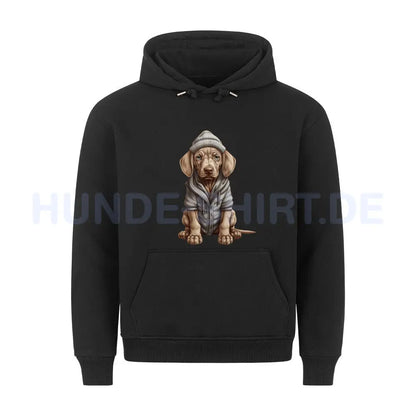 Premium Hoodie "Weimaraner - Winterbub" Schwarz – hunde-shirt.de