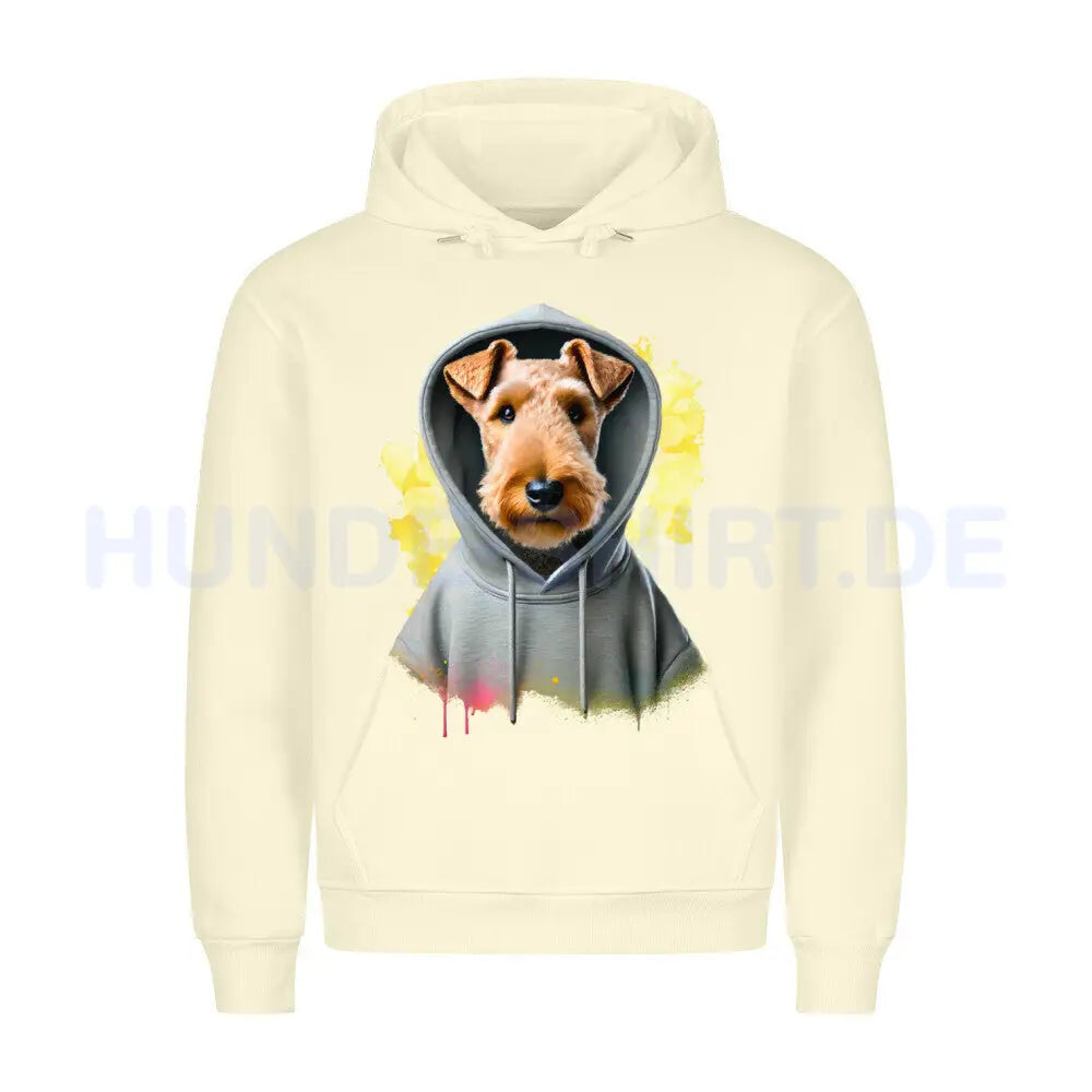 Premium Hoodie "Welsh Terrier Hooded" Beige – hunde-shirt.de