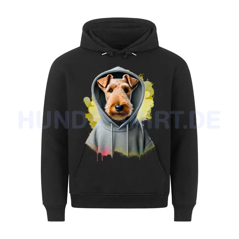 Premium Hoodie "Welsh Terrier Hooded" Schwarz – hunde-shirt.de