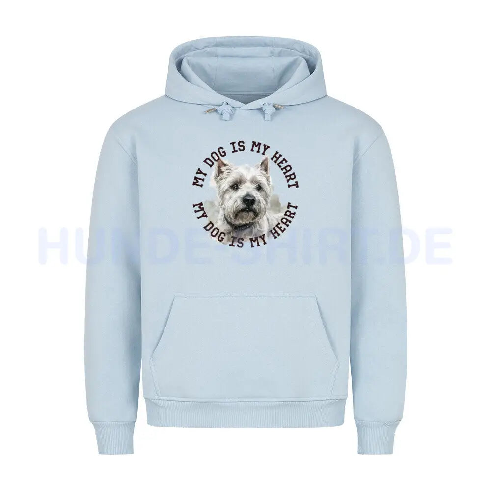 Premium Hoodie "West Highland White Terrier HEART" Babyblau – hunde-shirt.de