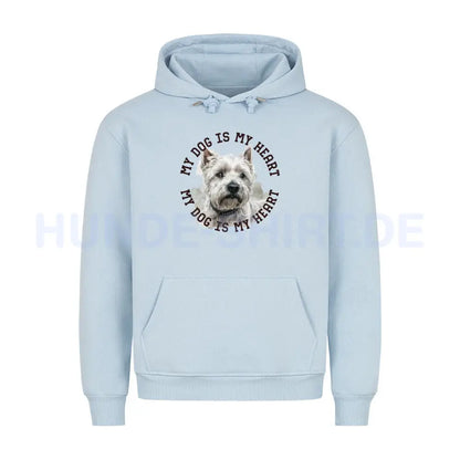 Premium Hoodie "West Highland White Terrier HEART" Babyblau – hunde-shirt.de